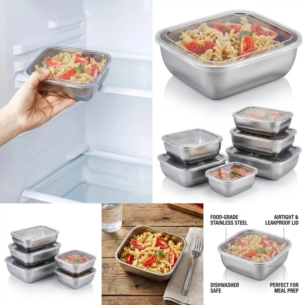 6 قطع من حاويات تخزين الطعام ا - مراجعة Kitchen Gadgets Organizer وسعره
